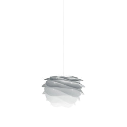 Carmina Mini Plug-In Pendant in Grey, White Cord