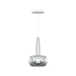 Clava Pendant Polished Steel, White Cord