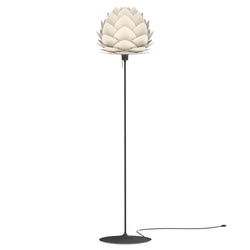 Aluvia Floor Lamp in Pearl White, Black Base