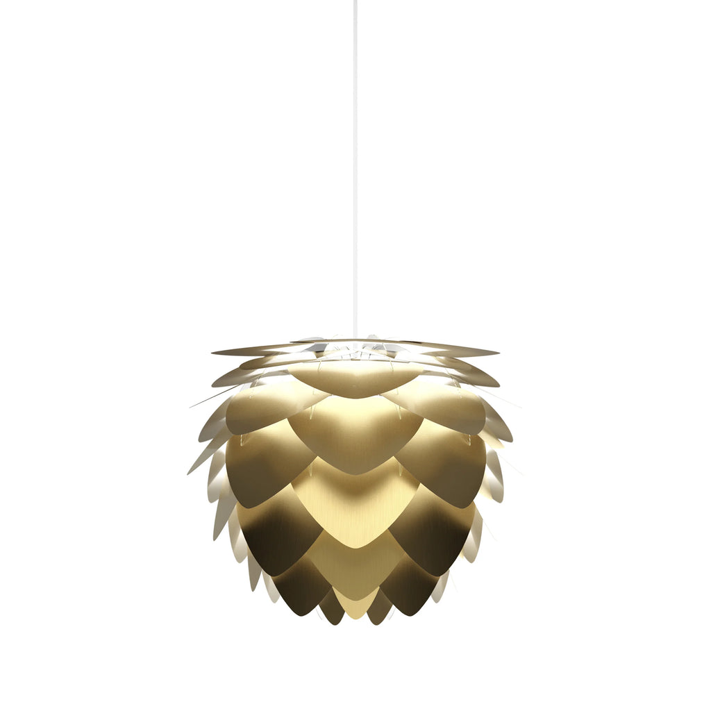 Aluvia Medium Plug-In Pendant in Brushed Brass