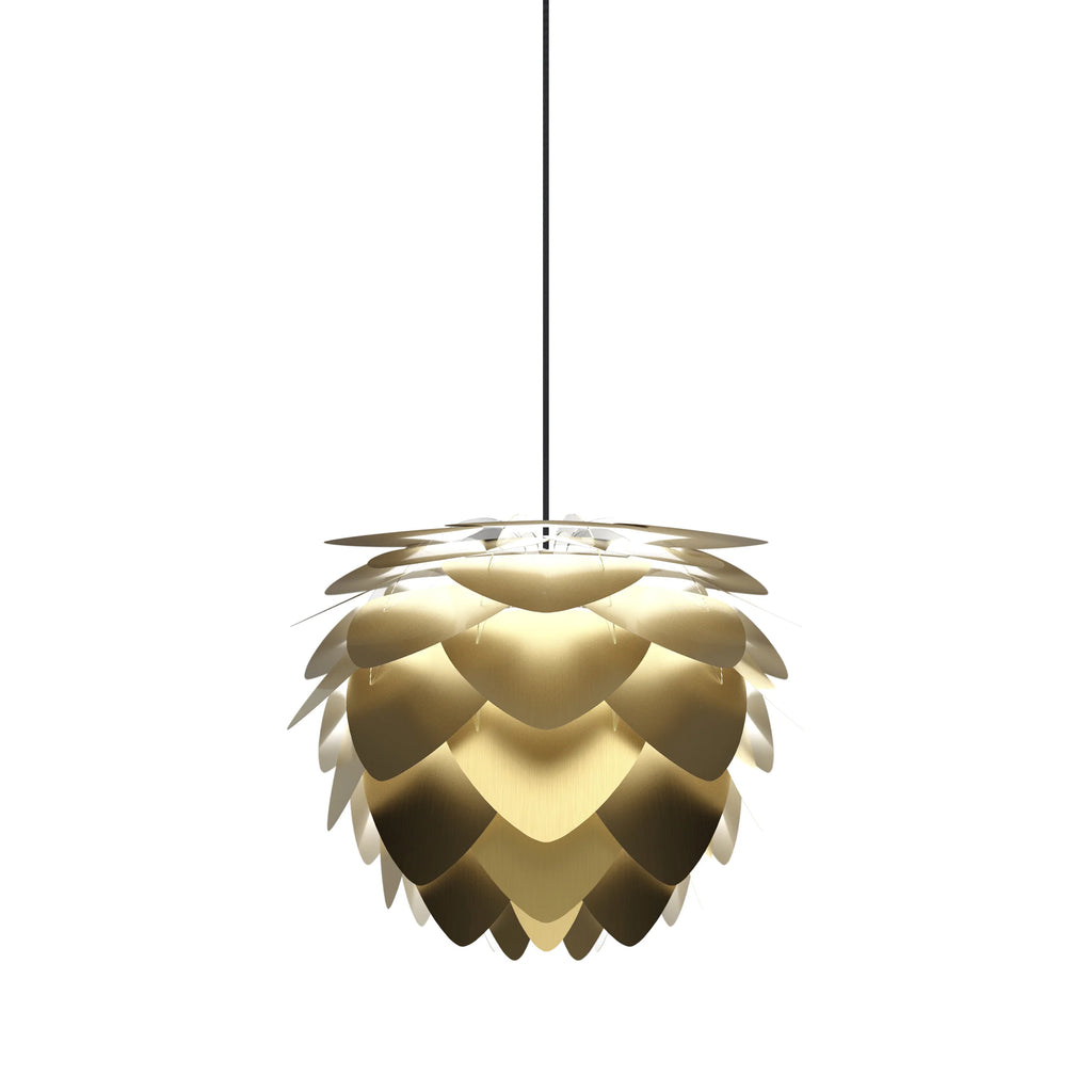 Aluvia Medium Plug-In Pendant in Brushed Brass