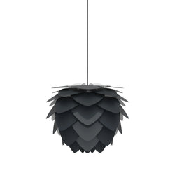 Aluvia Medium Plug-In Pendant in Anthracite Grey, Black cord