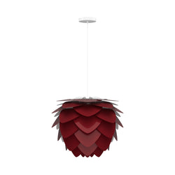 Aluvia Medium Hardwired Pendant in Bronze, White Cord