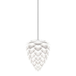 Conia White Medium Plug-In Pendant, Black Cord