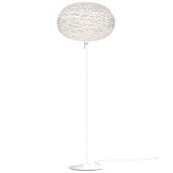 Eos Medium Floor Lamp in White, White Base