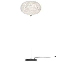 Eos Medium Floor Lamp in White, Black Base