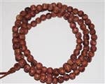 Korean Cedar with Characters Zen 108 Bead Mala - 8mm