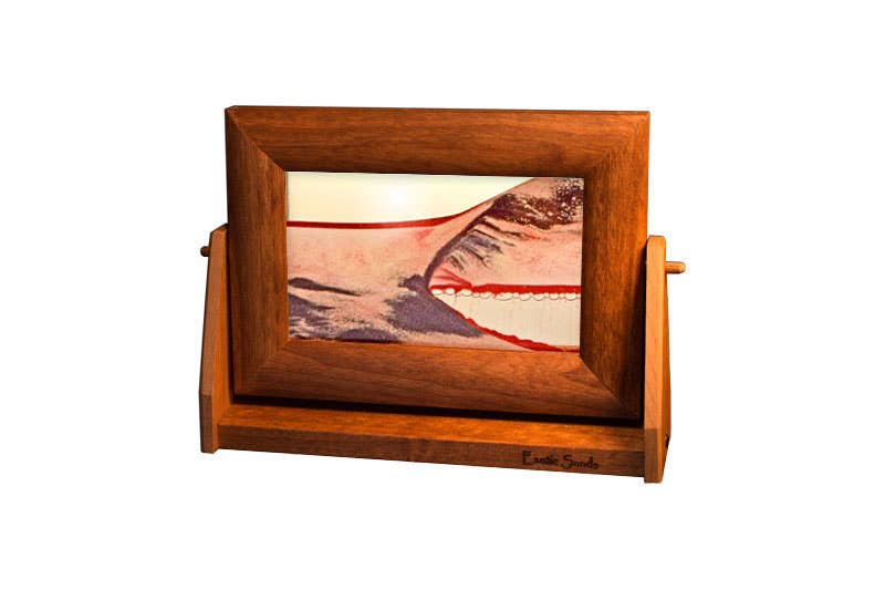 Alder Wood (Traditional) Moving Sand Art Pictures: Ocean Blue / Medium