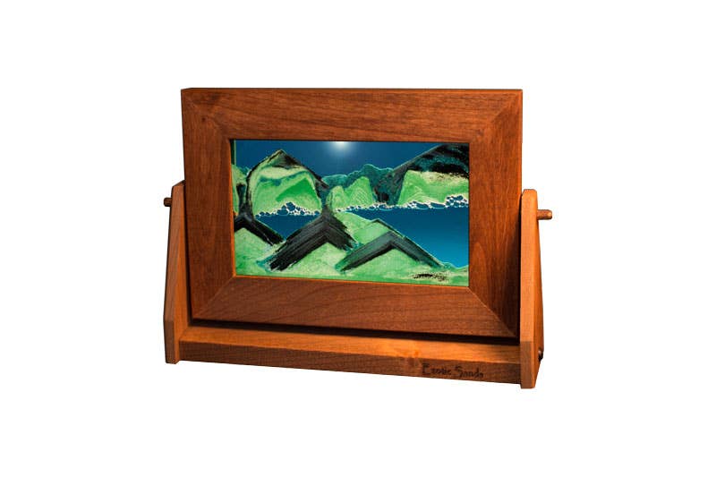Alder Wood (Traditional) Moving Sand Art Pictures: Ocean Blue / Medium