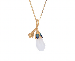 Jade Magnolia Flower Necklace