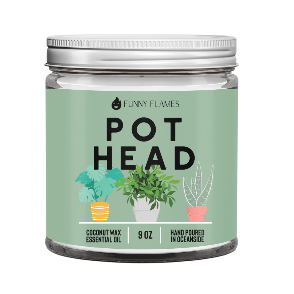 Pot Head, Plant Lover Gift, Plant Parent Gift Funny Candles: 4oz