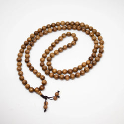 Gold Phoebe Wood Zen 108 Bead Mala - Prayer Beads - 8mm