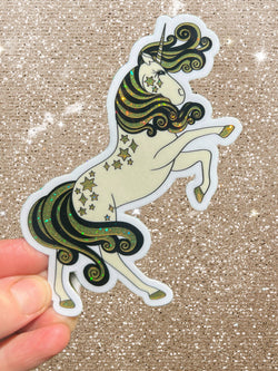 Glitter Unicorn STICKER 3 Inch
