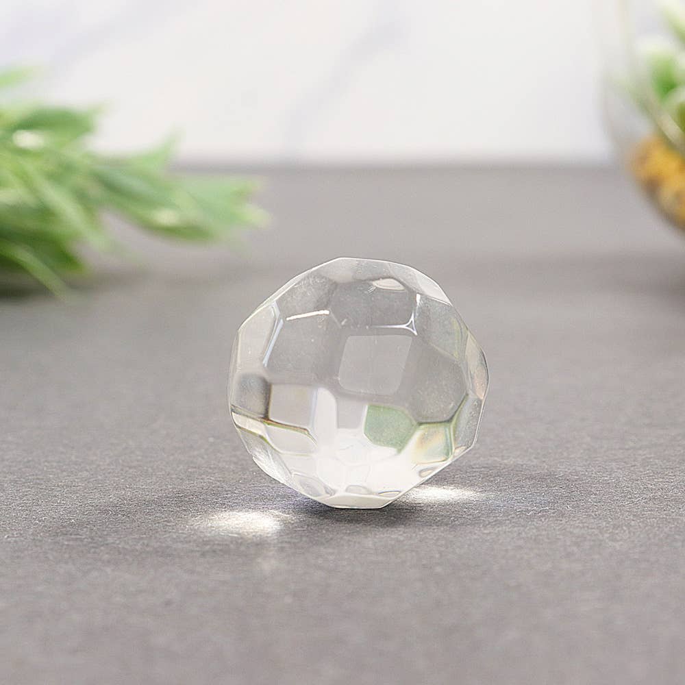 Clear Quartz Mini Faceted Ball | Clear Quartz Crystal
