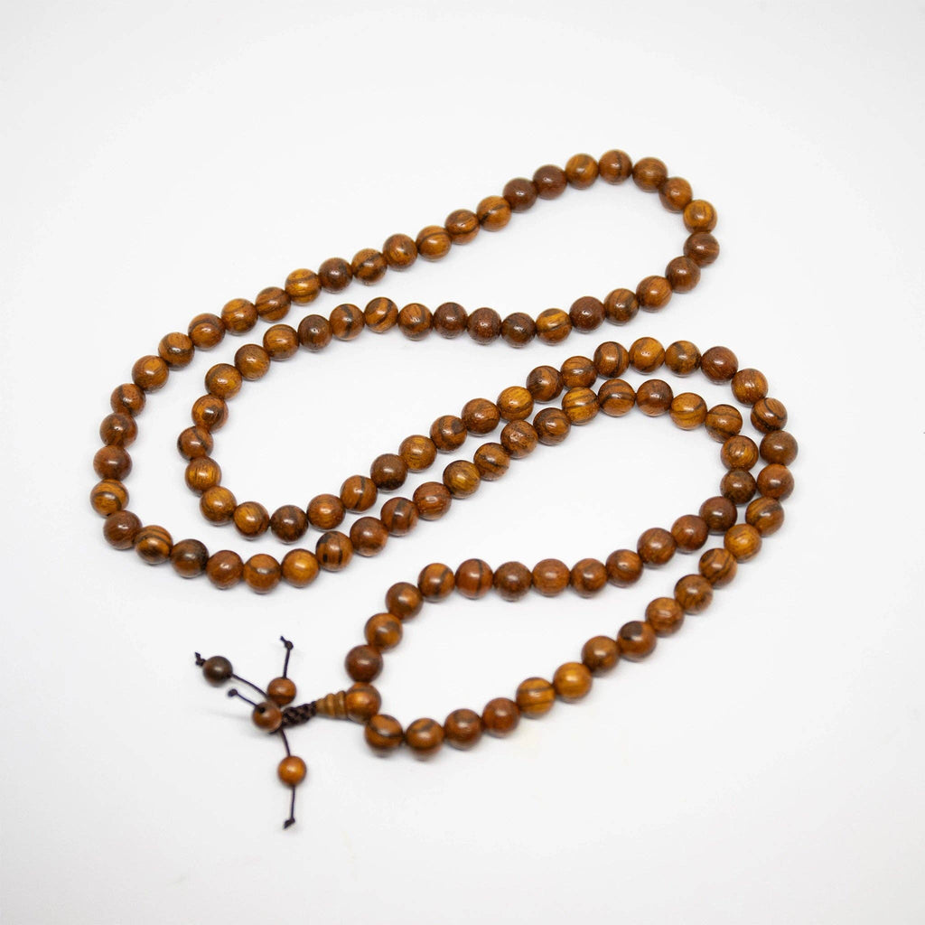 Tiger Aloeswood Zen 108 Bead Mala - Prayer Beads - 8mm