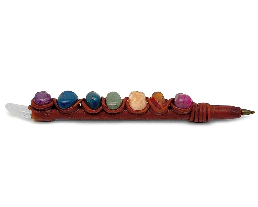 Chakra 7 Stone Durepox Resin Refillable Pen