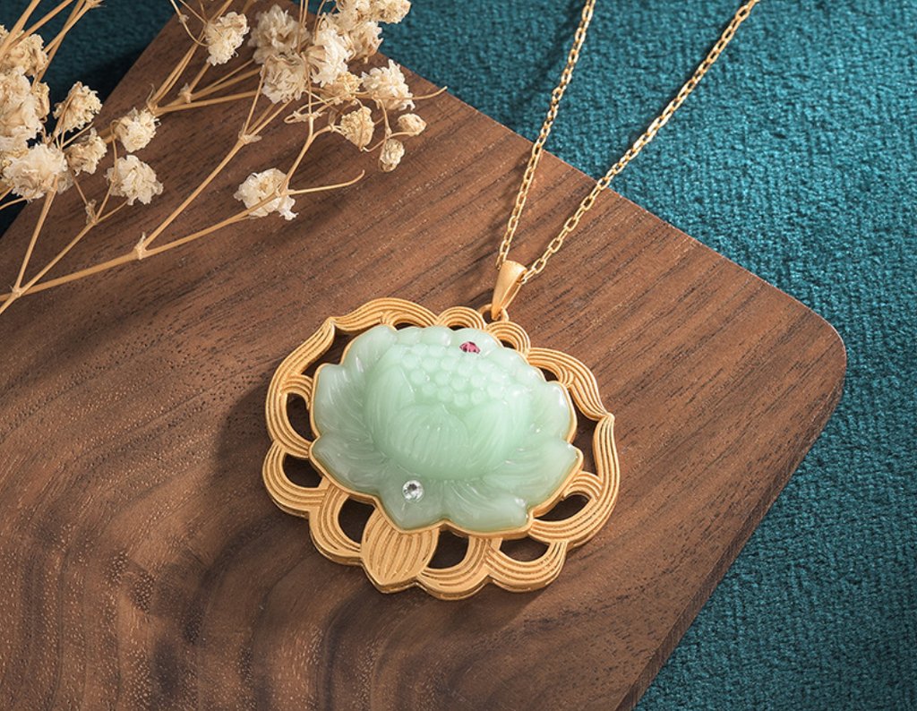 Jade Lotus Necklace