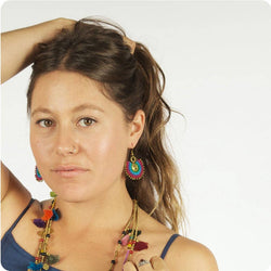Macrame Sunbeam Earrings: Orange