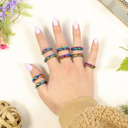 Hematite Multi Color Rings
