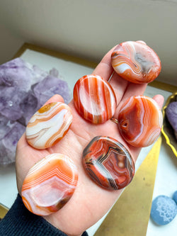 Unetched Banded Carnelian Worry Stone