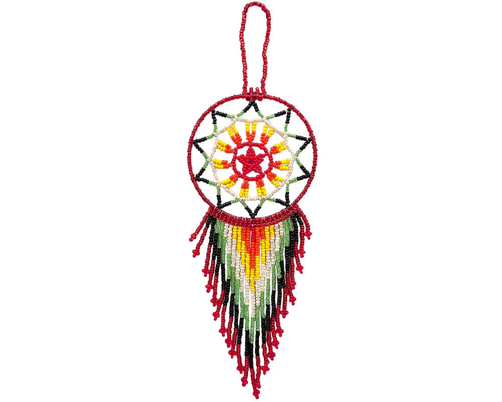 Round Beaded Dream Catcher Seed Bead Hanging Ornament