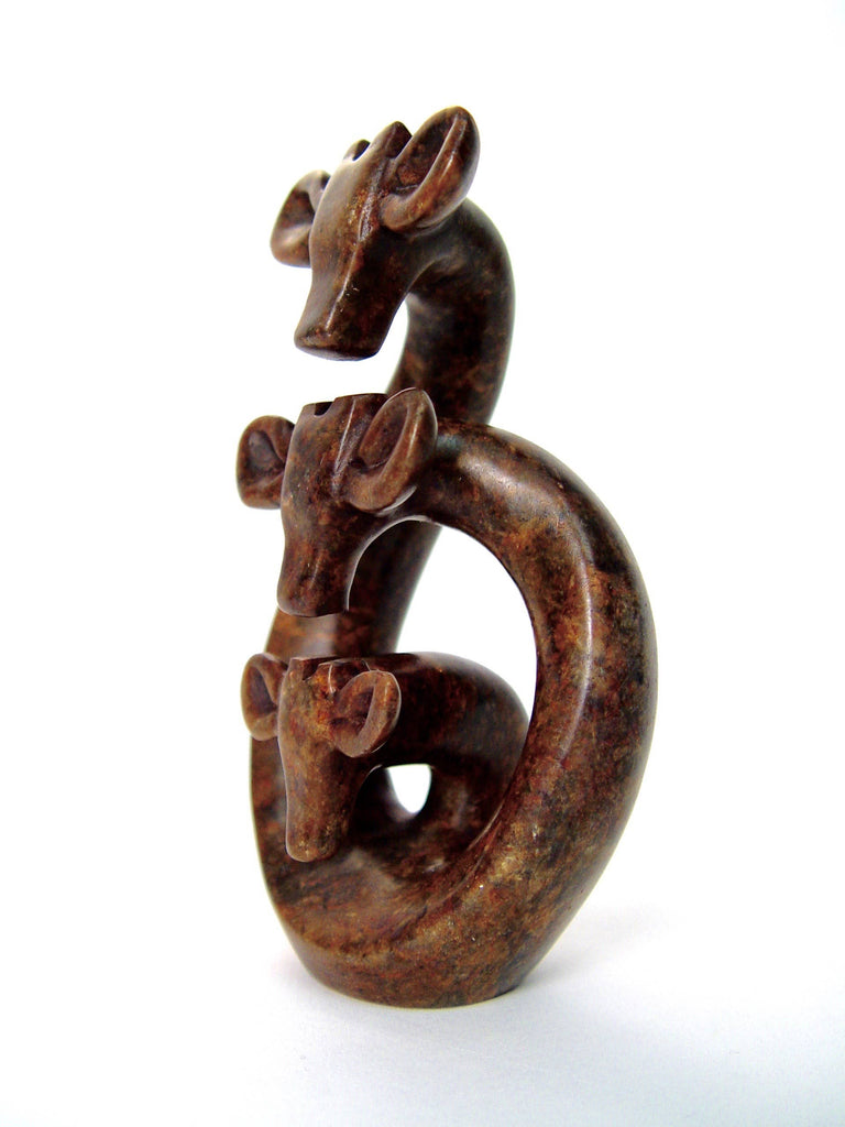 Stone Giraffe Family of Three