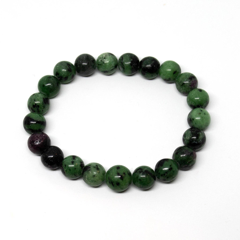 Long Size Ruby Zoisite Beaded Bracelet Wrist Mala 10mm