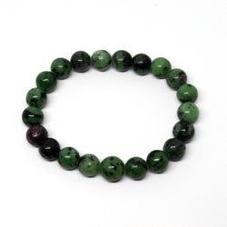 Long Size Ruby Zoisite Beaded Bracelet Wrist Mala 10mm