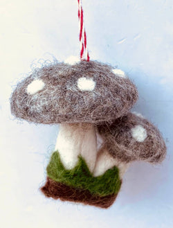 Felt Mushroom Ornaments, 3 options