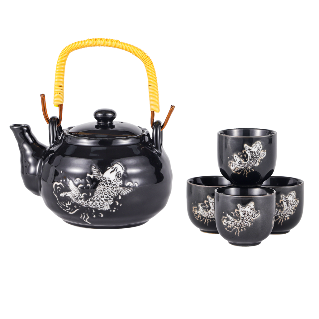 Koi Fish Tea Set 22oz Tea Pot with 4 Cups (1/12)