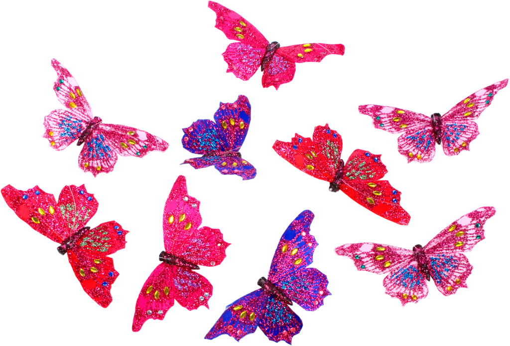 Royal Pinks Purple Gltr Butterfly Garland - THH05
