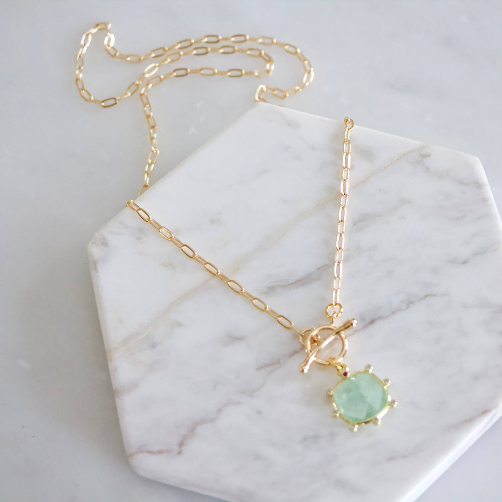 Green Fluorite Toggle Necklace 