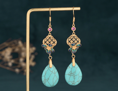 Lucky Fortune Turquoise  Earrings