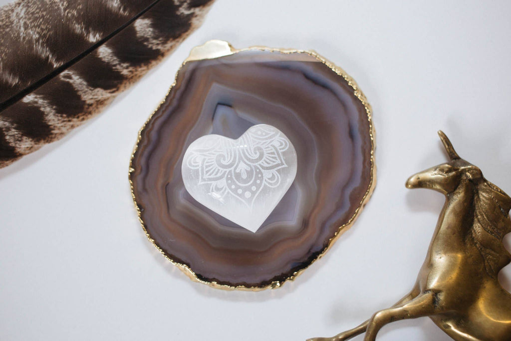 WAY Selenite Heart Crystal Mothers Day Valentine's Day Gifts: Regular (2.5-3