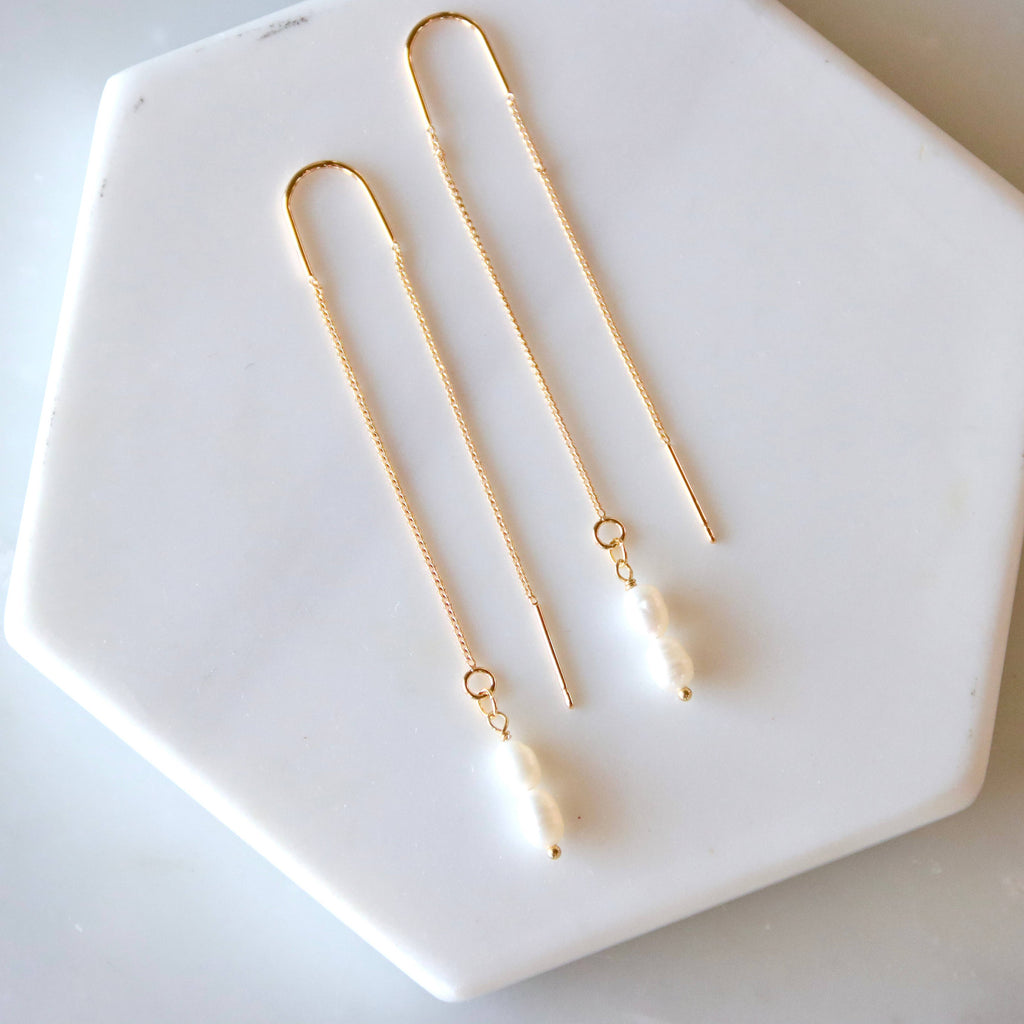 Pearl Threader Earrings