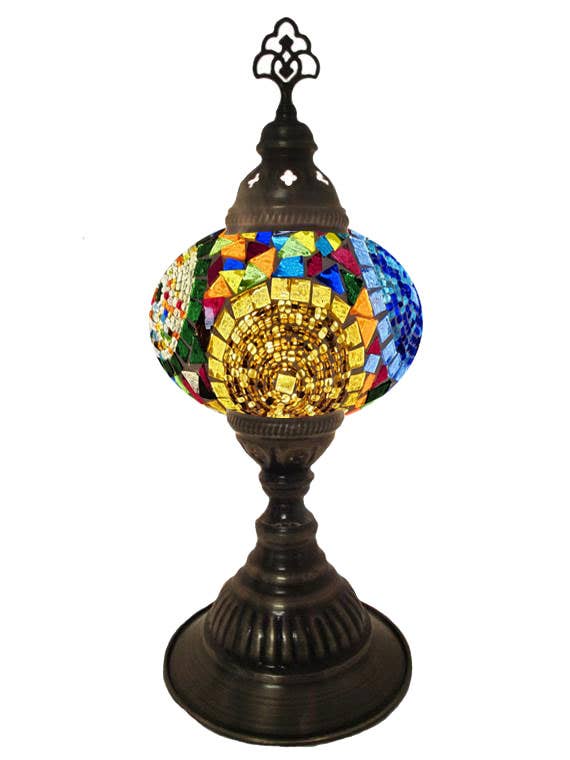 Mosaic Desk Lamp - Multi Colored Circles