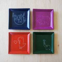 Square Animal Dish: T-Rex Square Dish
