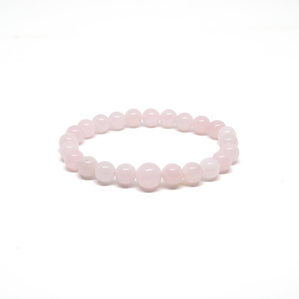 Rose Quartz Stretchy Beaded Bracelet - Prayer Beads - 8mm