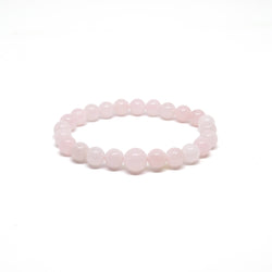 Rose Quartz Stretchy Beaded Bracelet - Prayer Beads - 8mm