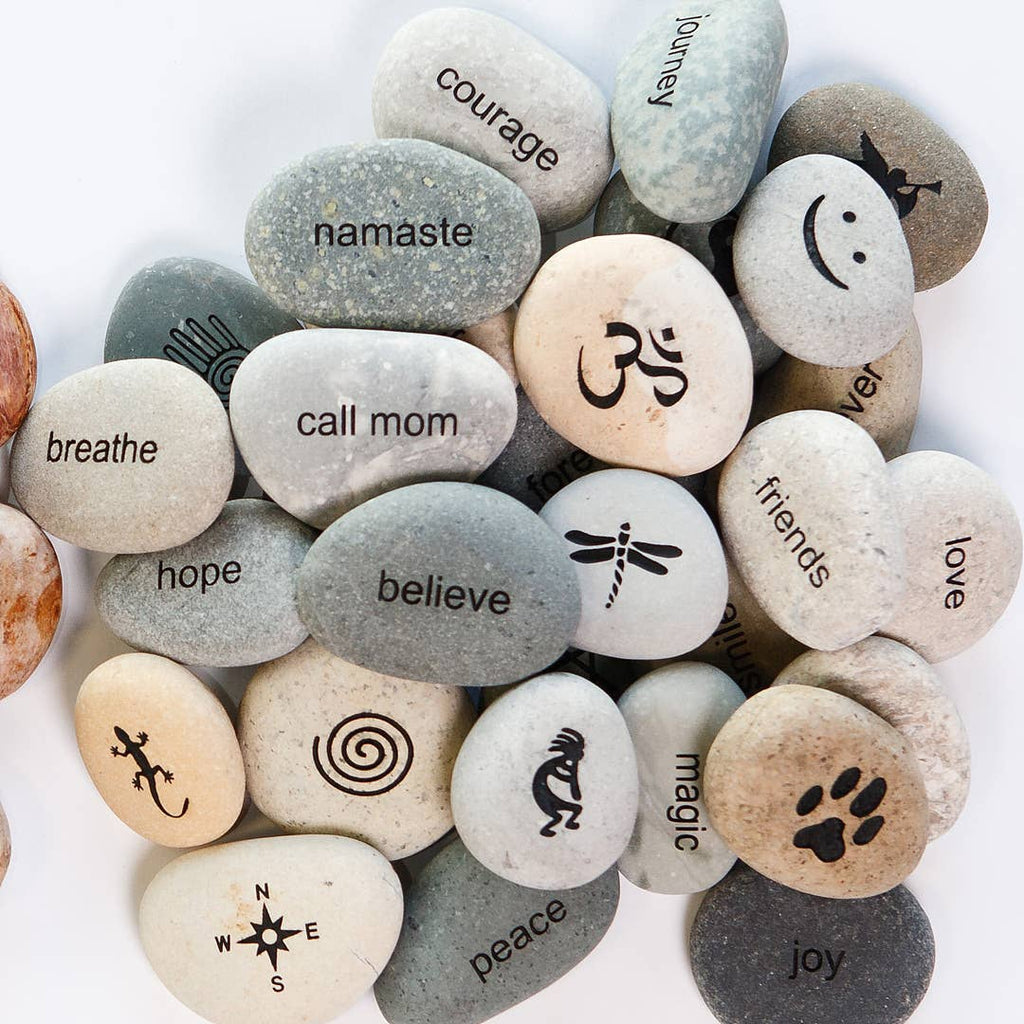 Miracle Pocket Stones - Engraved with Words & Symbols 1.5-2