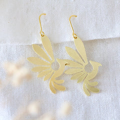 Brass Pheonix Earrings