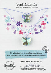 Blue Butterfly Little Wishes KIDS Best Friends Necklace Set
