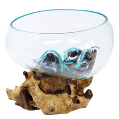 MGW-06 - Molten Glass on Wood - Open Lrg Bowl