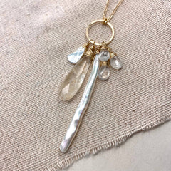 Pearl Cluster Long Necklace