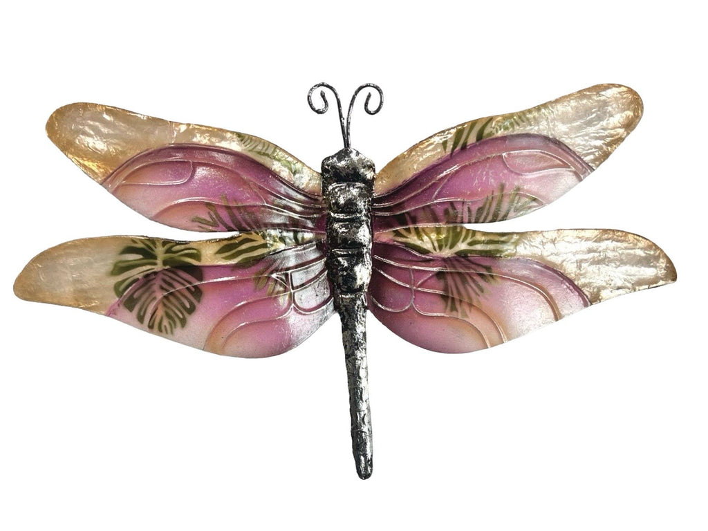 Capiz Shell & Metal Dragonfly in Purple