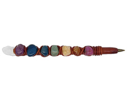 Chakra 7 Stone Durepox Resin Refillable Pen