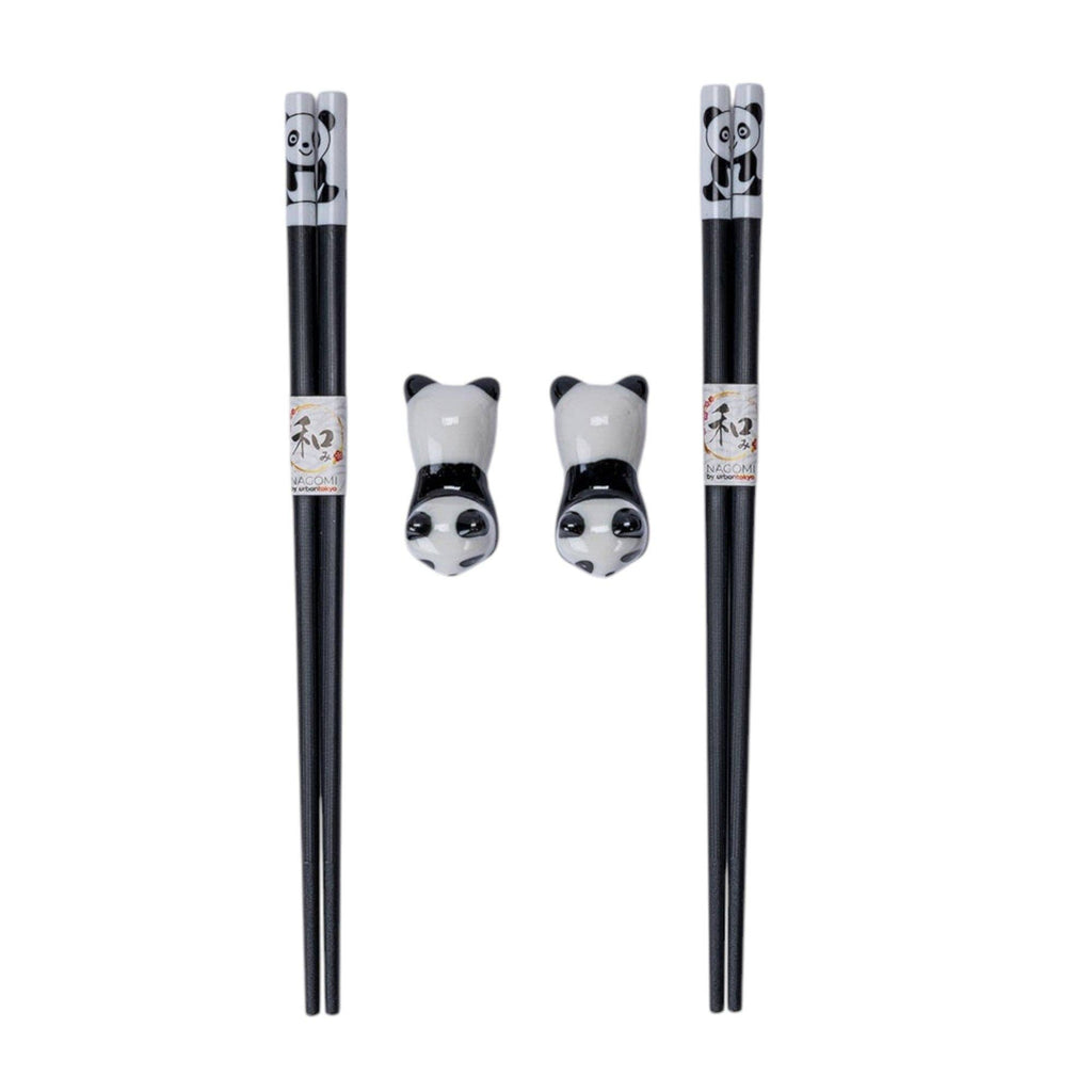 Panda Cat 2 Pair Chopsticks and Chopsticks Rests Gift Set (1/80)