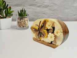 Butterfly and Daisies - Hand Carved Keepsake Gift Box