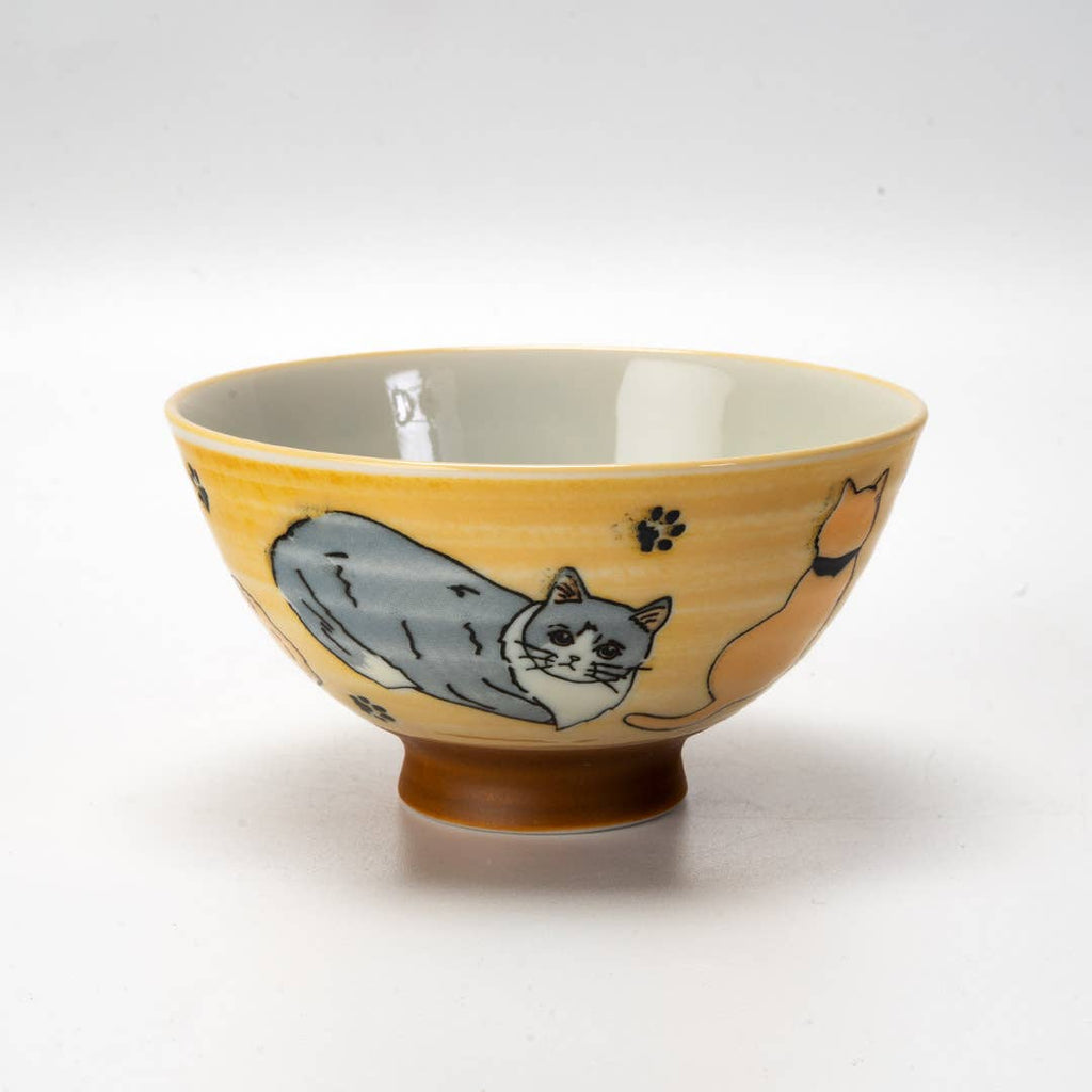 4 Piece Rice Bowl Gift Set Playful Neko Cats JP (1/12)