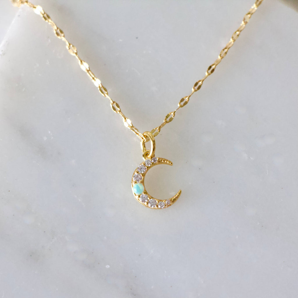Opal Moon Necklace